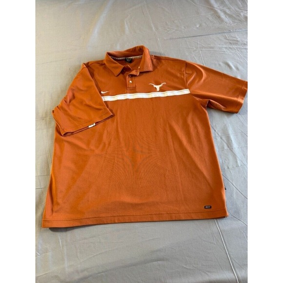 Texas Longhorns Nike‎ Polo Shirt Men XL Orange DRI-FIT - Picture 1 of 16